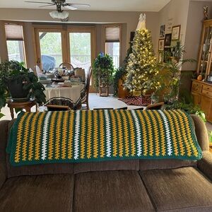 🔥New Handmade Crochet Green Bay Packers Afghan🏈🏈🏈